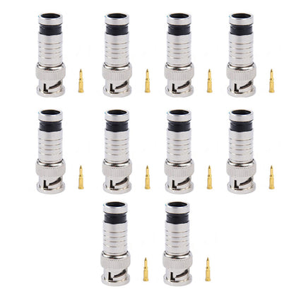 Premium Adapter BNC Compression Connector for CCTV Camera RG6 Coax Cables 10x