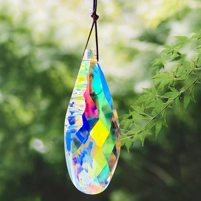 AB Aurora Feng Shui 89MM Gourd Crystal Hanging Faceted Prism Suncatcher Pendant