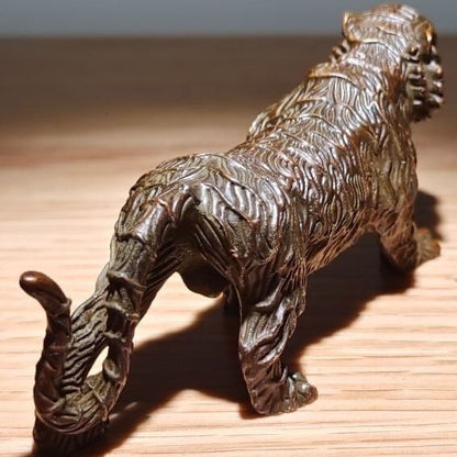 chinese bronze fortune tiger figure statue collectable table decor netsuke
