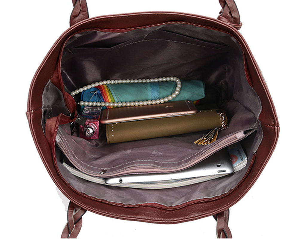 Women Fashion Faux Leather Handbags Tote Shoulder Bag Messenger Crossbody Purse
