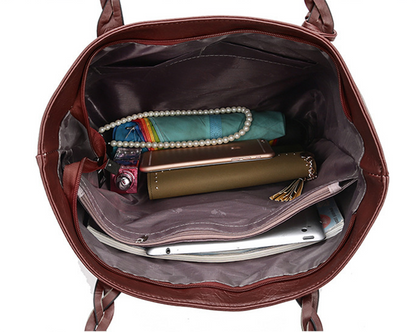 Women Fashion Faux Leather Handbags Tote Shoulder Bag Messenger Crossbody Purse