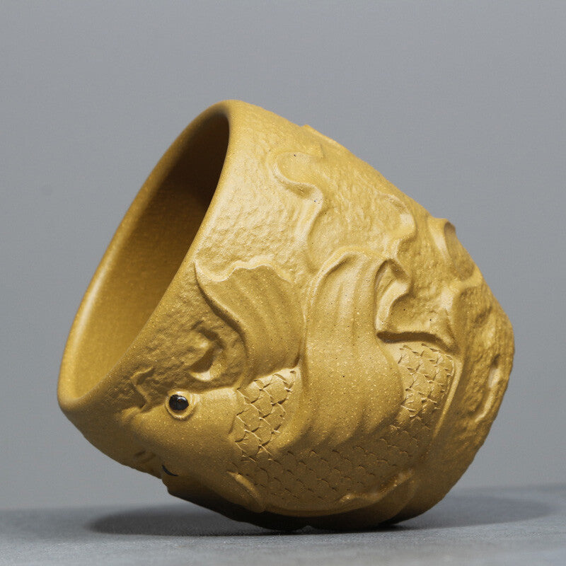 Yixing Purple Sand Handmade Raw Ore Gold Section Mud Gold Jade Mantang Tea Cup