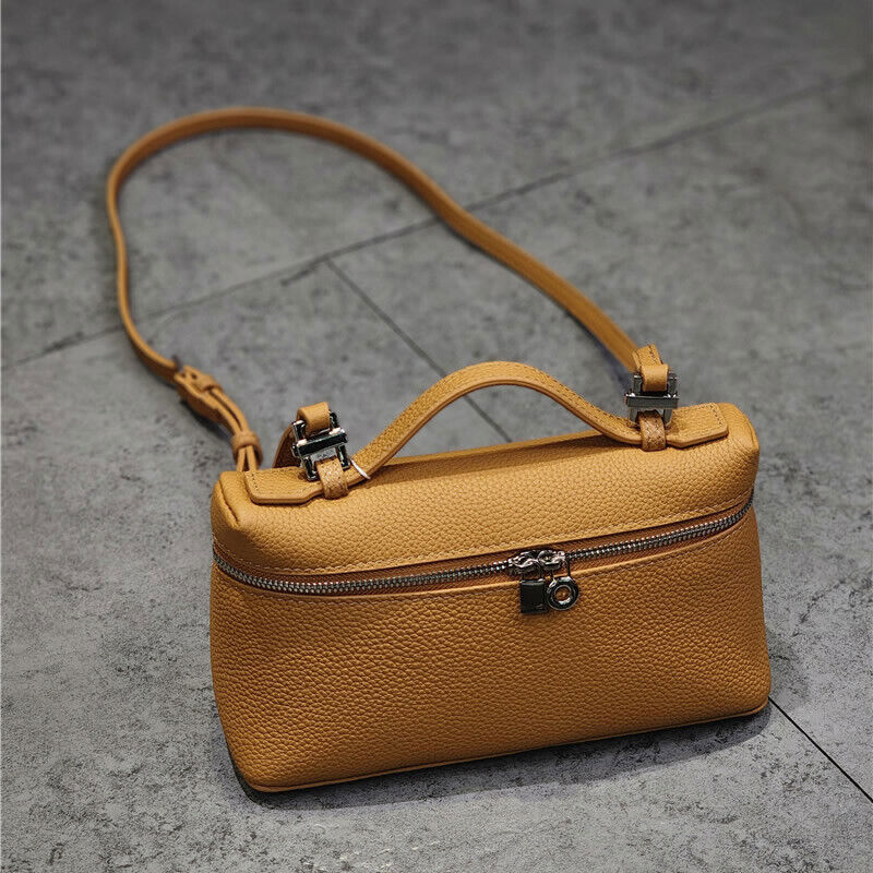 Small Mini Real Leather Box Tote Handbag Purse Crossbody Shoulder Bag Clutch