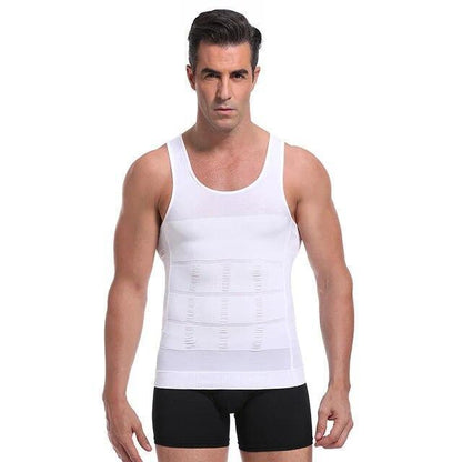 Mens Slimming Body Shaper Belly Chest Compression Vest Girdle T-Shirt Tank Top