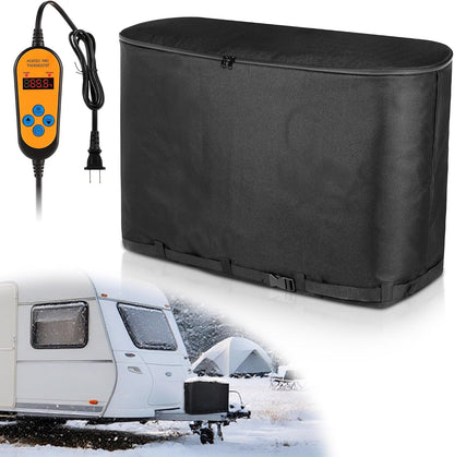 Dual 20LB Propane Tank Heater Blanket Thermostat Control (41-122°F) and Timer Fu