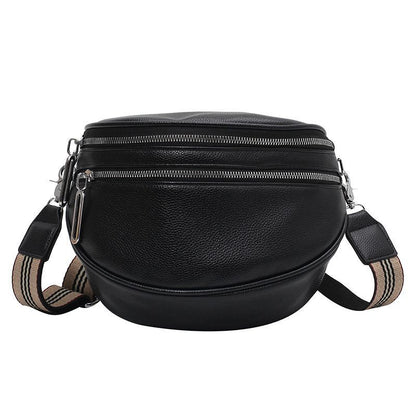 Wide Strap Messenger Bag Soft Leather Crossbody Large Sling Shoulder Purse 1 PC