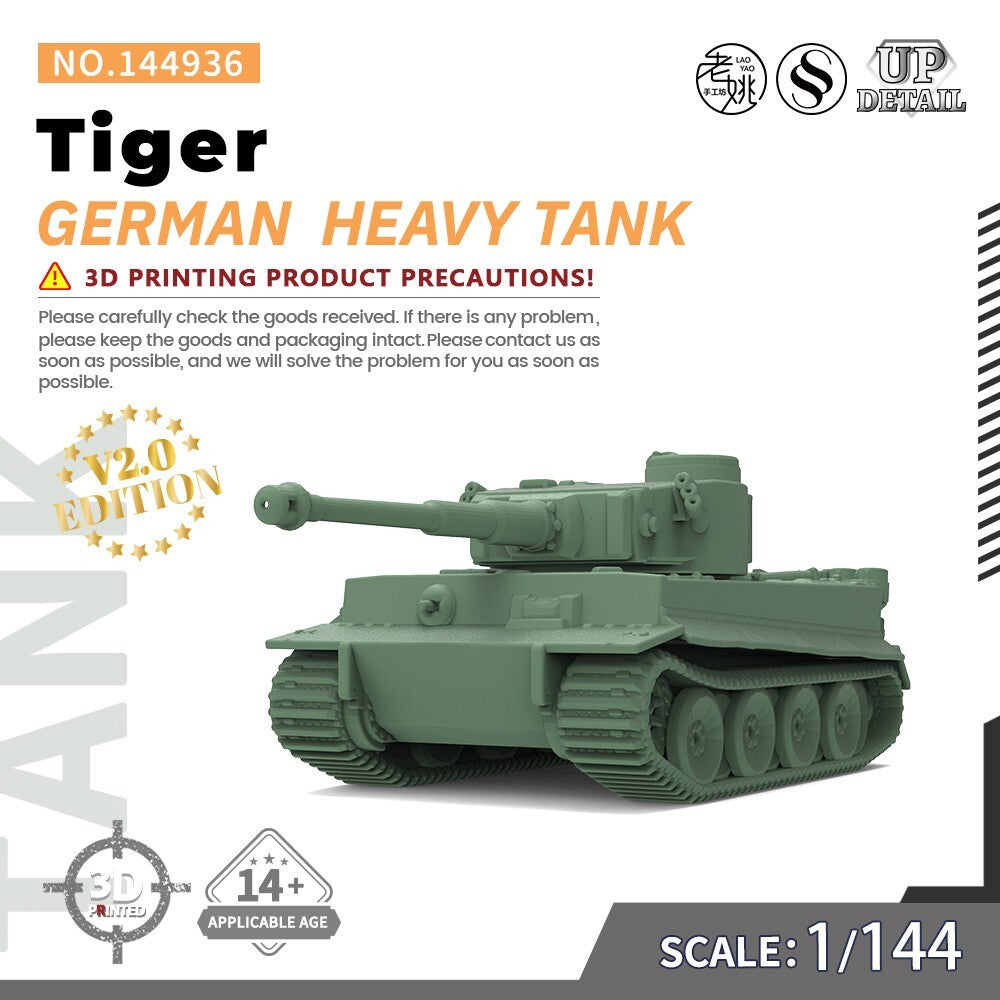 SSMODEL SS144936 1/144 Military Model Kit German Tiger Heavy Tank