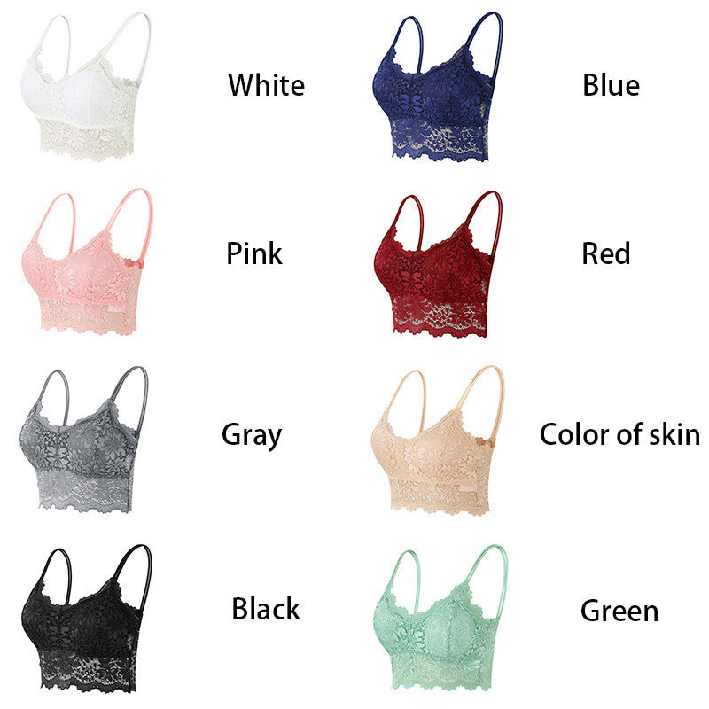 Womens V Neck Lace Bralette Bralet Bra Bustier Crop Top Camisole Cami Vest Tank