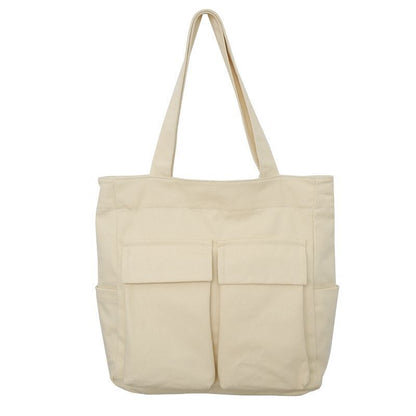 Large Capacity Canvas Shoulder Bags Solid Soft Denim Leisure Travel Bag Casual