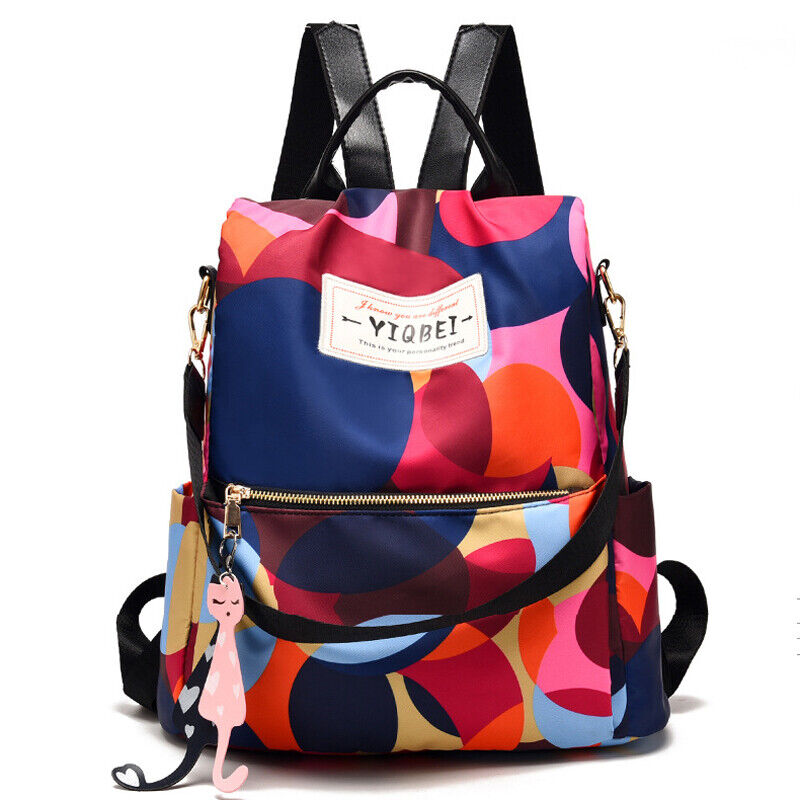 Women's Multicolor Backpack Travel anti-theft Oxford Rucksack Shoulder Bags