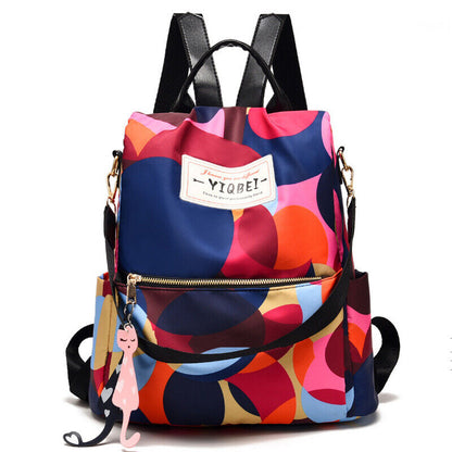 Women's Multicolor Backpack Travel anti-theft Oxford Rucksack Shoulder Bags