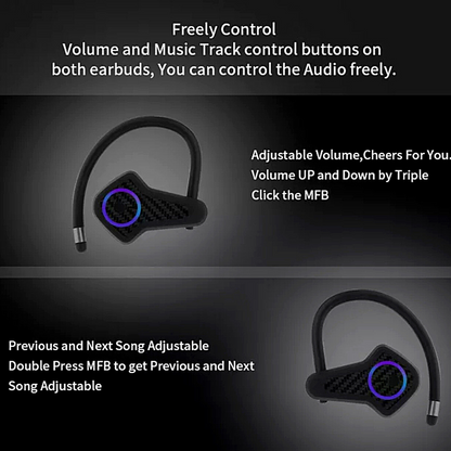 Bluetooth 5.1 Bone Conduction Headphones Wireless Earbuds Outdoor Sport Headset