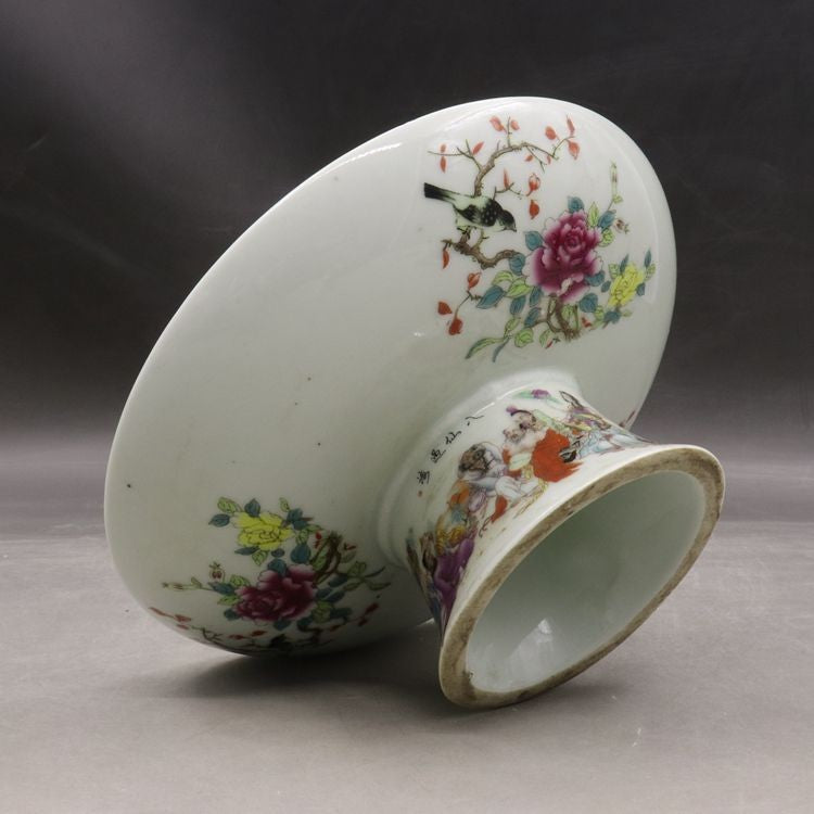 Chinese Famille Rose Porcelain Qing Tongzhi Flowers Birds Fruit Plate 6.50 inch