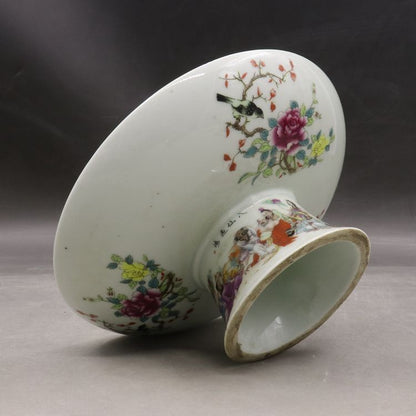 Chinese Famille Rose Porcelain Qing Tongzhi Flowers Birds Fruit Plate 6.50 inch