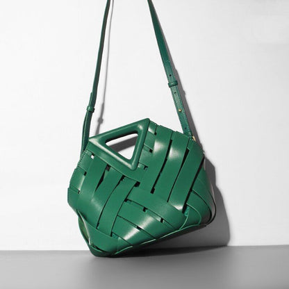 Handbags Purse Triangle Hobos Hollow Out Vegetable Basket Leather Shoulder Bags