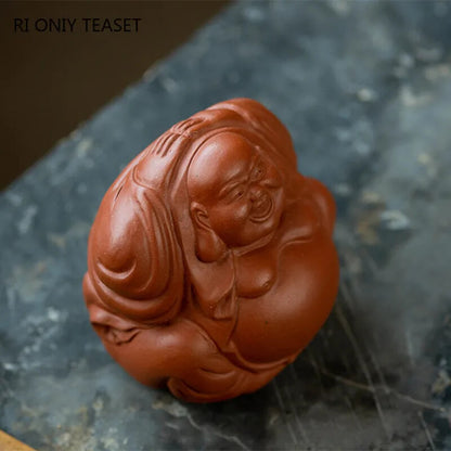 Creativity Buddha Monk Figurine Ornaments Yixing Purple Clay Tea pet Handmade