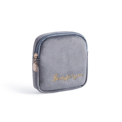 Cosmetic Bag Soft Velvet Make Up Storage Toiletry Package Travel Organizer Pouch