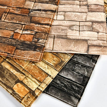 Brick Stickers Wall Decor 3D Living Room DIY Self-adhesive Waterproof Wallpapers