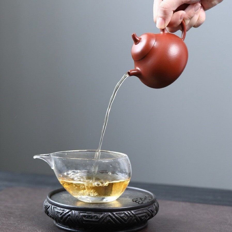 120cc Chinese Yixing Zisha Purple Clay ZhuNi Handmade Small Qiegua Teapot Pu'er