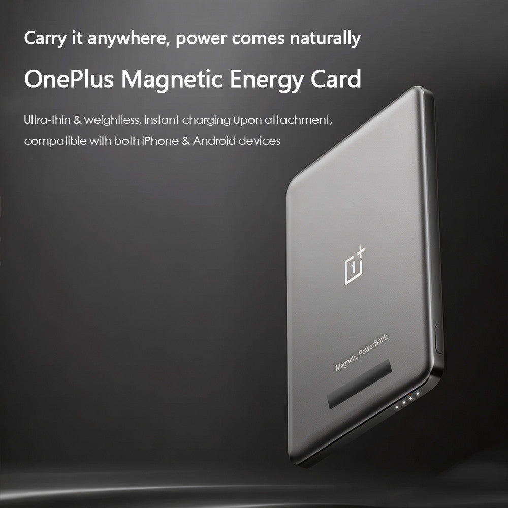 OnePlus Slim Magnetic Power Bank 5000mAh — 9.8mm Thin,10W Qi, MagSafe Style,19Wh