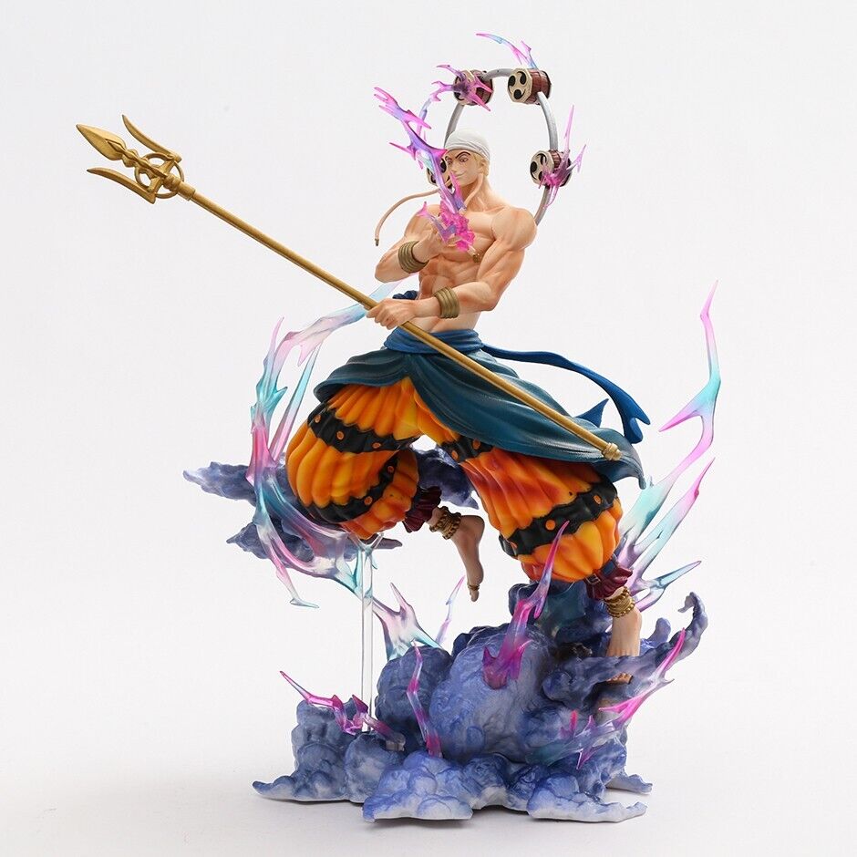 Anime One Piece Enel PVC Action Figure Model Collectible Toy Statue With Light