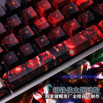 108 New Keys Marvel Iron Man PBT Keycap Set for Mechanical Keyboard Fast Ship