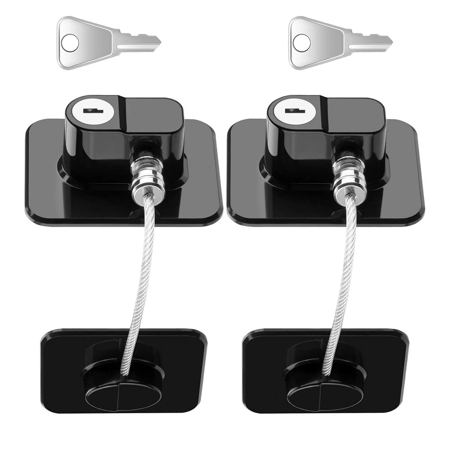 2 Pack Fridge Lock Freezer Lock with 2 Key for Child Safety, for Cabinet Locks