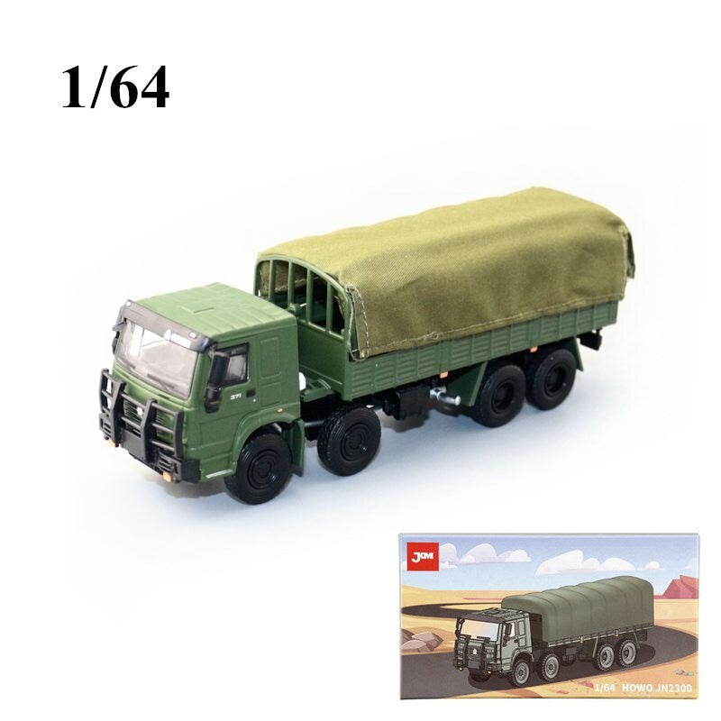 1:64 Diecast Howo Military Heavy-duty Truck Model Metal Car Model Collection Toy