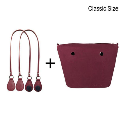1set Canvas Lining Insert Inner Pocket 85cm Long Handles Microfiber Leather Bag