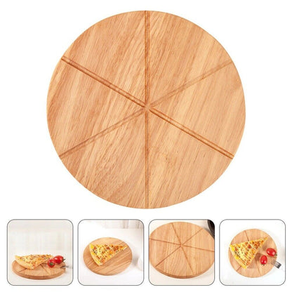 Cutting Boards Round Pizza Pan Tray Serving Cake Plate Bread Paddle 16X16cm Wood