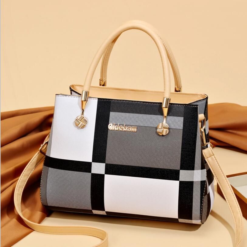 Women Handbag Luxury Bag Plaid Printed Crossbody Bag Elegant Accessories Zipper