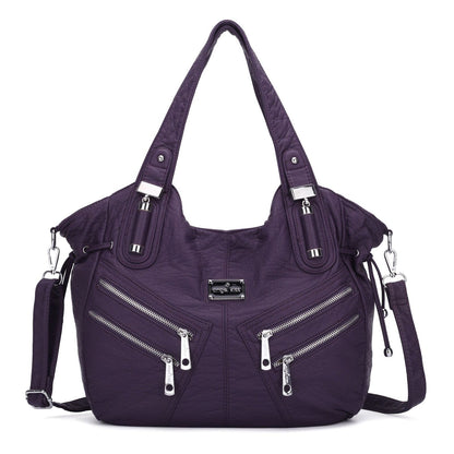 Handbag Shoulder Bags Tote Synthetic Leather Large Purses Red Grey Purple Blue