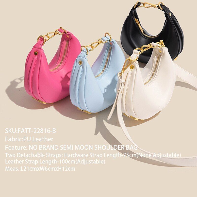 Luxury Moon Letter Tote Clutch Handbags Shoulder Lady Crossbody Bag Half Circle