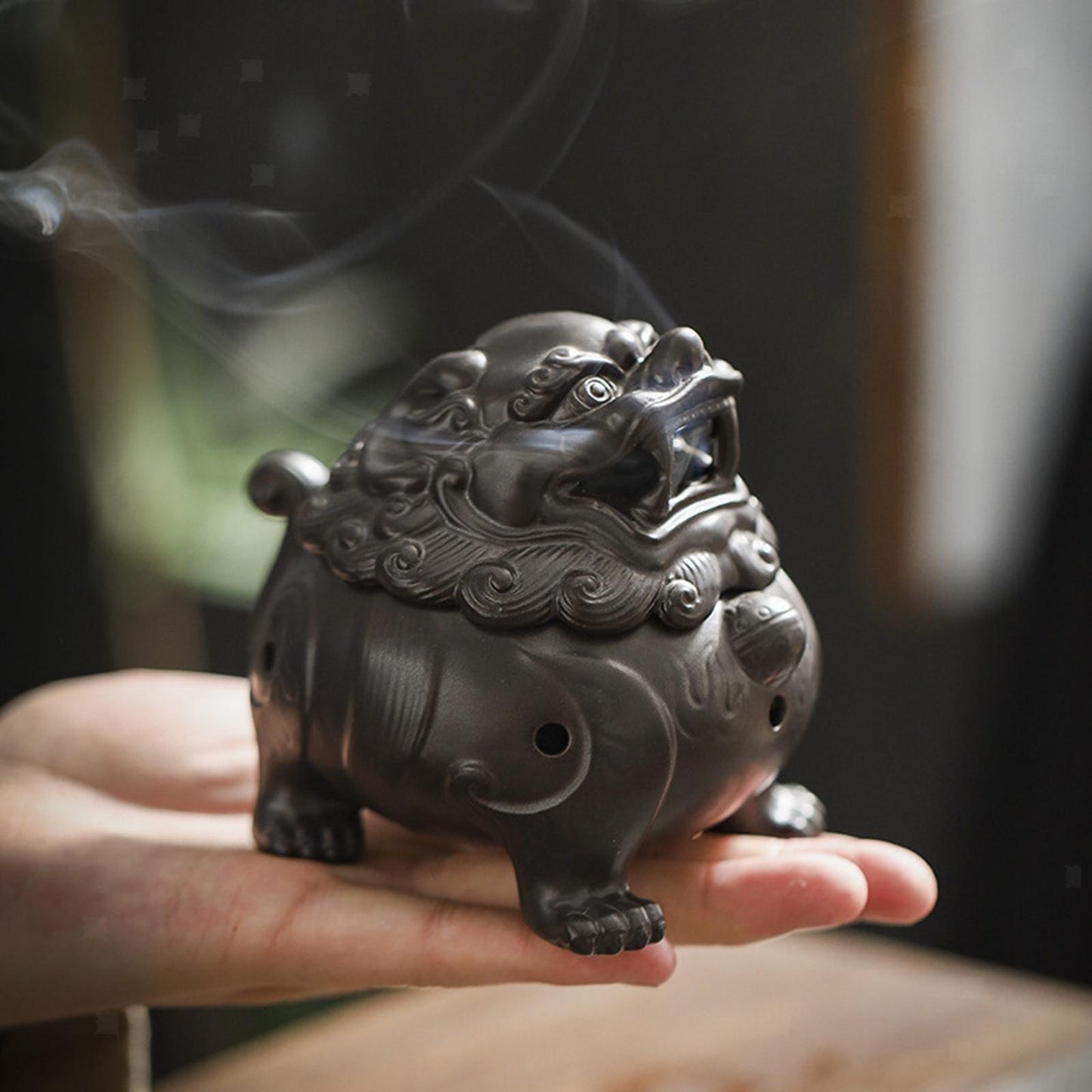 4.25 "Ceramic Pixiu Plate Incense Burner Creative Incense Incense Dao Tea Pet