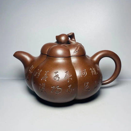 Vintage Chinese Yixing Purple Clay Teapot Zisha Ceremony Ceramic Peach Teaware