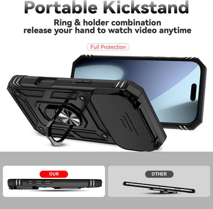 Phone Case for Iphone 17 Pro Case with HD Screen Protector & Slide Camera Cover