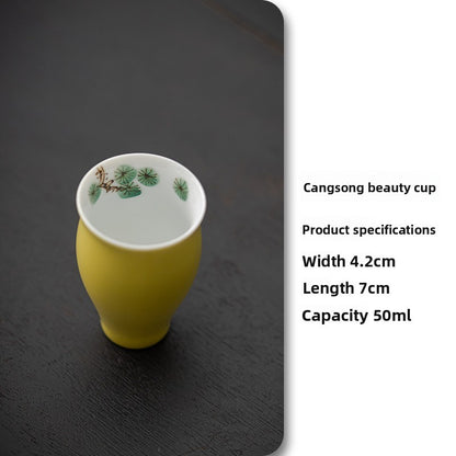 50ml Chinese Ceramic Handpainted Tea Tasting Cup Master Cup Kung Fu Teaware