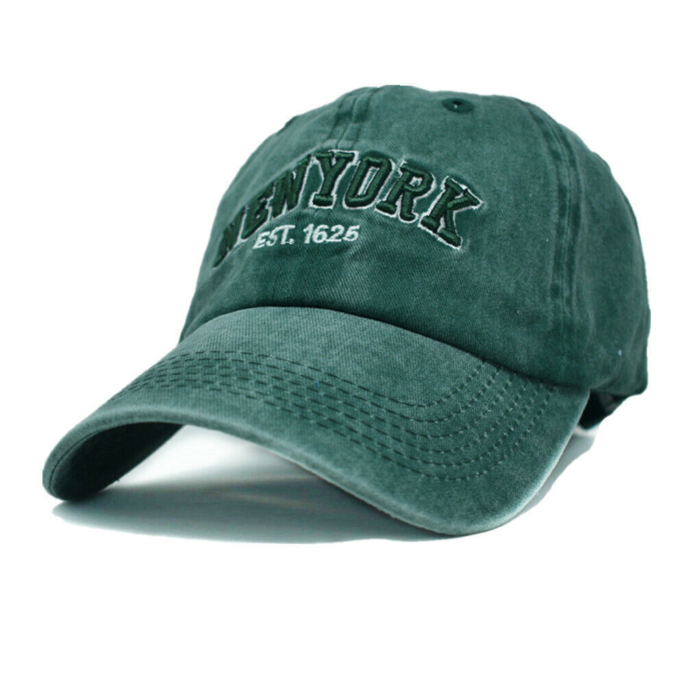 Mens Womens Washed Cotton Vintage NY Est.1625 Baseball Dad Cap Adjustable Hat