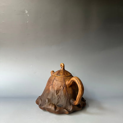 Chinese Yixing Zisha Clay Handmade Exquisite Lotus Leaf Teapot 30530