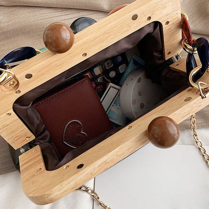Shoulder Bag Synthetic Handbag Vintage Clip Clutch Acrylic Purse Chain Crossbody