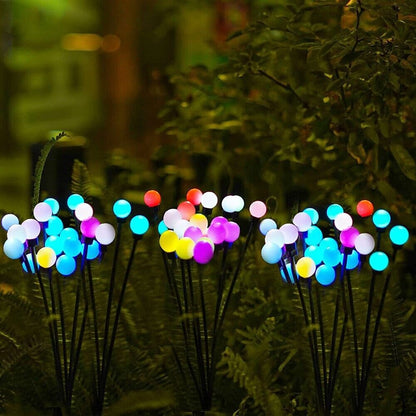 8 LED Solar Firefly Lights 2 Pack Swaying Outdoor Garden Pathway Landscape Decor