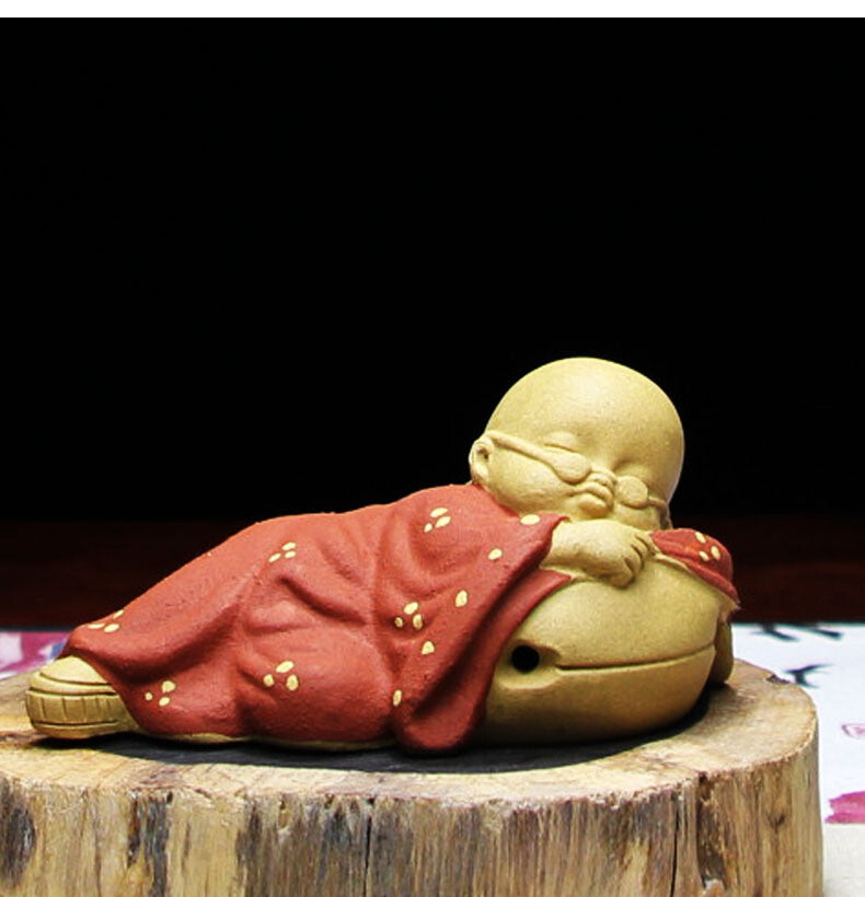 Tea Pet Yixing Zisha Purple Clay Monk Creative Funny Tea Play For Tea Party New