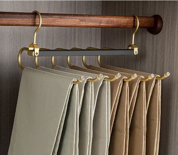 Clothes Hangers Aluminum Alloy Multi-Function Trouser Rotatable Folding Rack