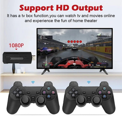 64GB, Wireless 4K Built-in Games HDMI TV Video Game Stick Console X2 Gamepad 游戏机