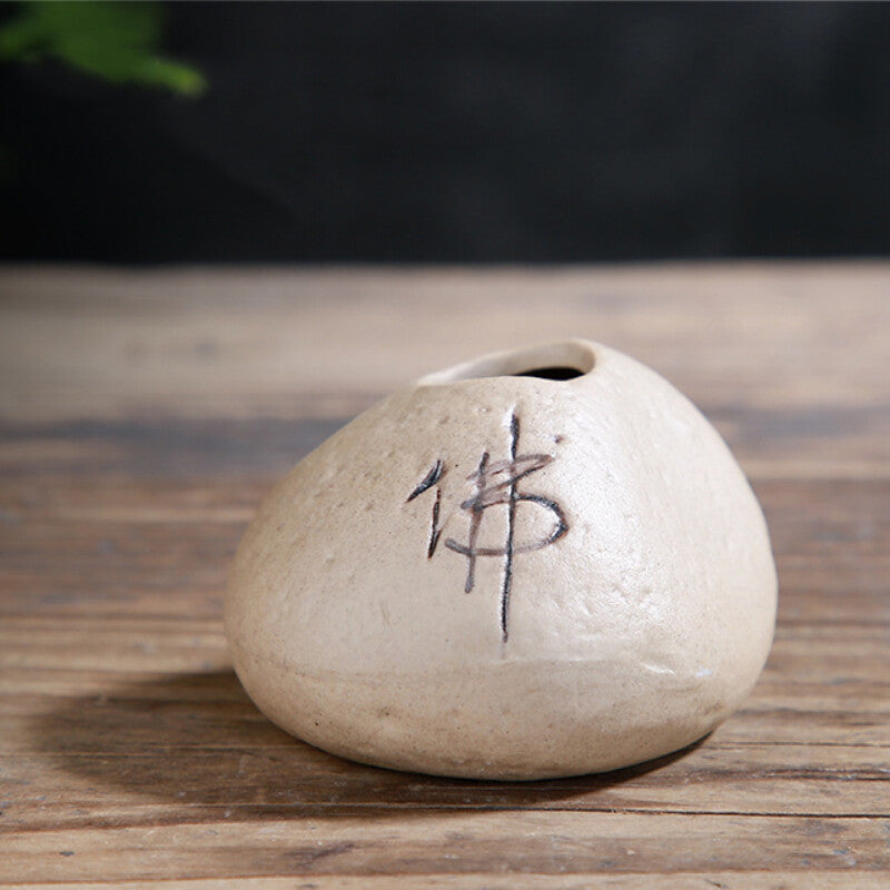 Buddhism Zen Chinese Style Mini Ceramic Vase Handicrafts Tea Ornaments Decor