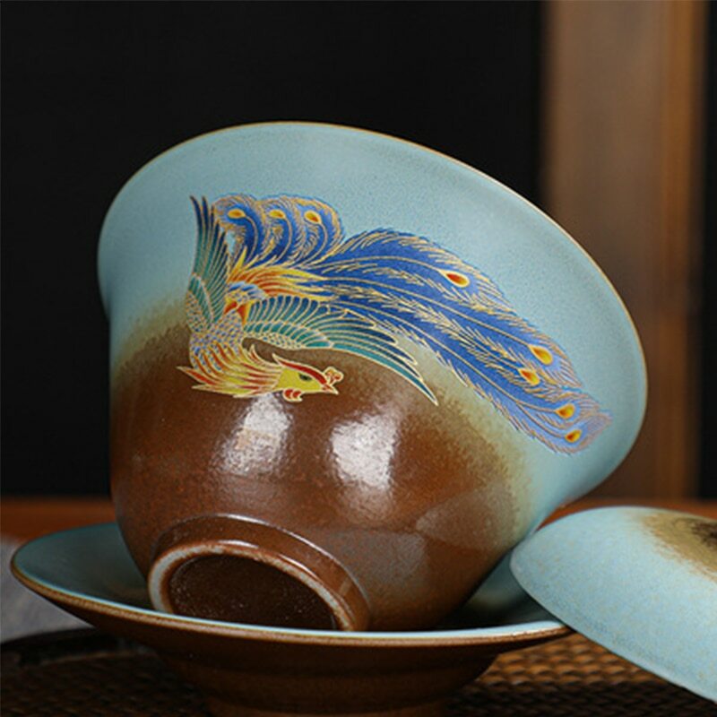 150ml Chinese Jingdezhen Ceramic Gaiwan Bowl Cup Home Kungfu Tea Set Tureen