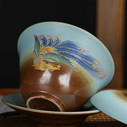 150ml Chinese Jingdezhen Ceramic Gaiwan Bowl Cup Home Kungfu Tea Set Tureen