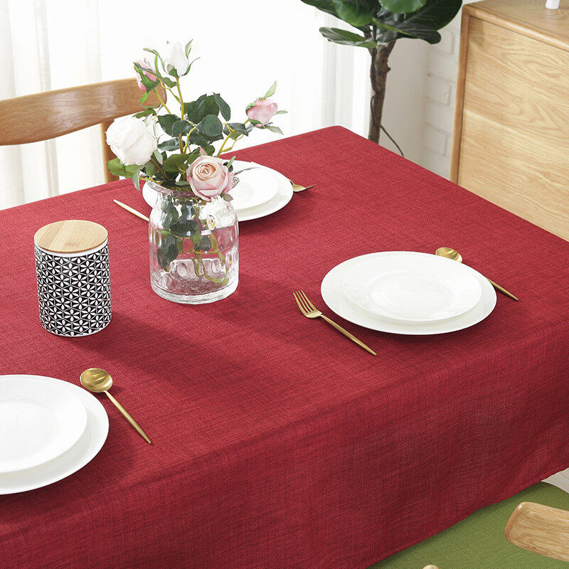 New Solid Oilproof Waterproof Tablecloth Rectangular Tea Table Cloth Home Decor