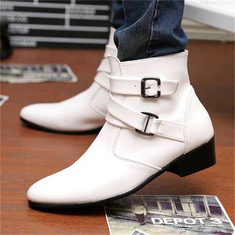 Men's Low Heeled Boots Punk Motorcycle Ankle Shoes Zipper Up Oxfords Classic NEW