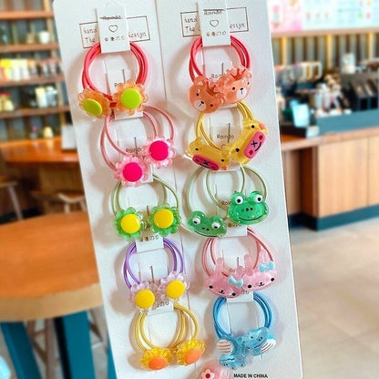 Hair Bands 10/20 Pcs/Bag Shiny Flowers Baby Scrunchies Rubber Kids Accessories